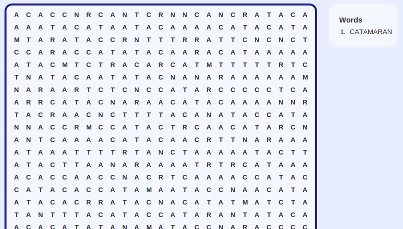 Snippet of world's hardest word search puzzle
